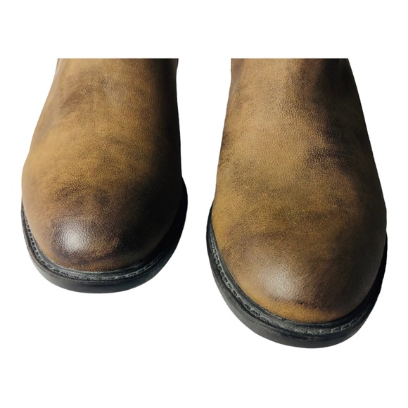 3231 Women's Brown Faux Leather Riding Boots Stretch Zip 11 - Picture 8 of 10